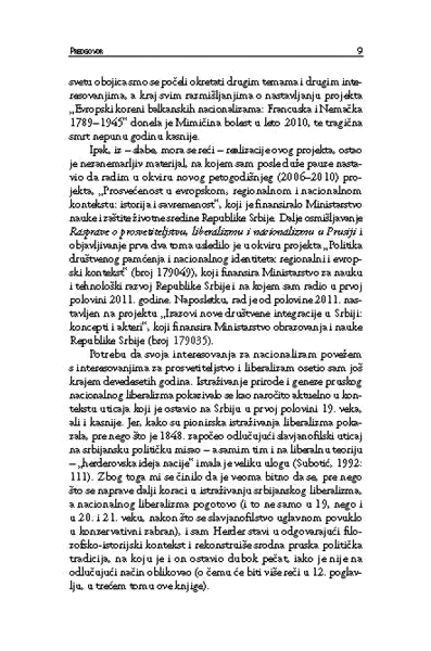 РАСПРАВА О ПРОСВЕТИТЕЉСТВУ, ЛИБЕРАЛИЗМУ И НАЦИОНАЛИЗМУ У ПРУСИЈИ, књига 1